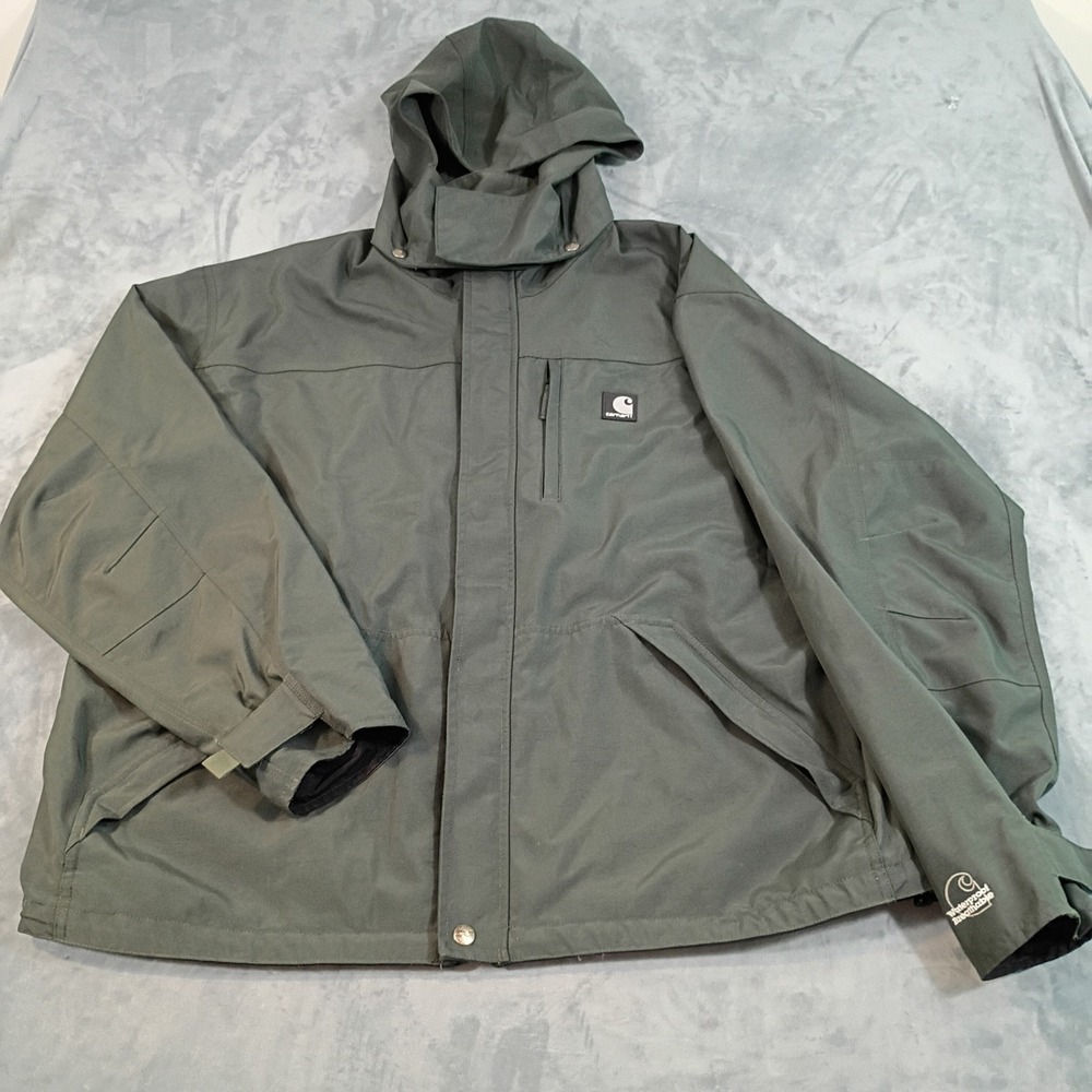 Carhartt J162 EVG Shoreline Jacket Evergreen Waterproof Hooded Mens XL Regular